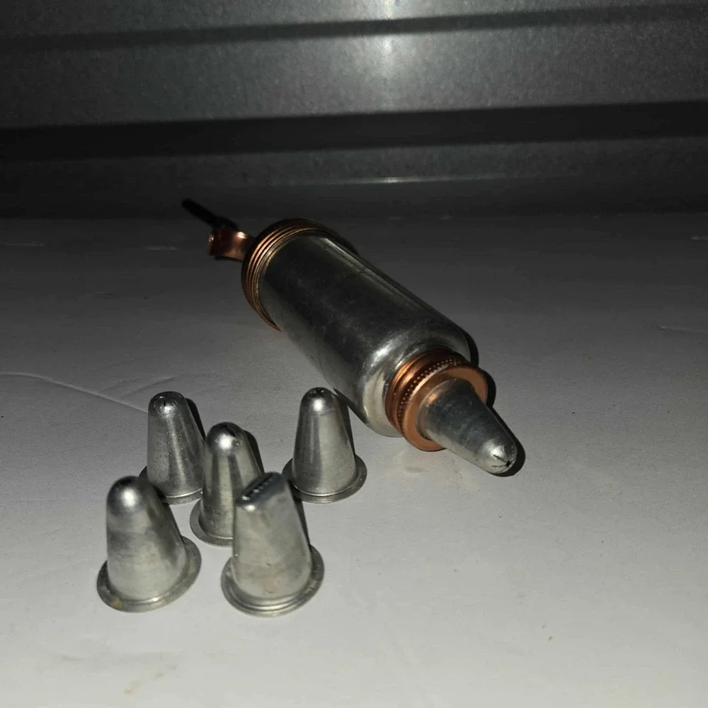 Vintage Aluminum Pastry Decorator Icing Syringe Set with‎ 6 Tips